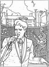 Coloring Pages Roll Rock Getcolorings Elvis Color sketch template