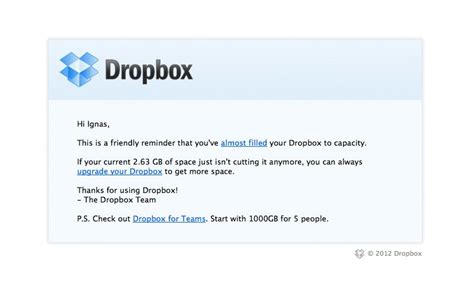 dropbox alert email dropbox reminder site design