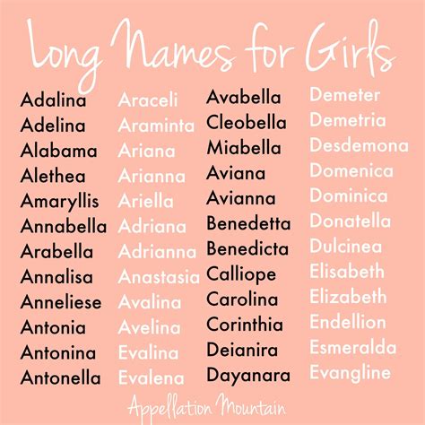 long names  girls elizabella  anneliese appellation mountain