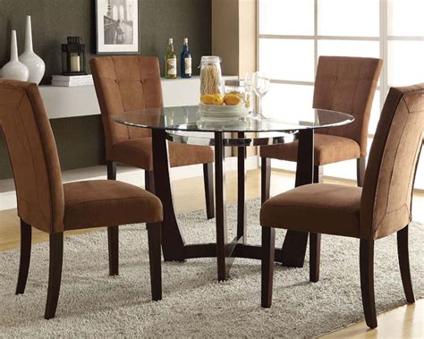 Dining Set W Glass Round Table Baldwin By Acme Furniture