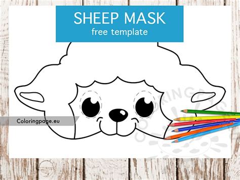 sheep mask template coloring page