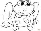 Frog Coloring Cartoon Pages Frogs Drawing Printable sketch template