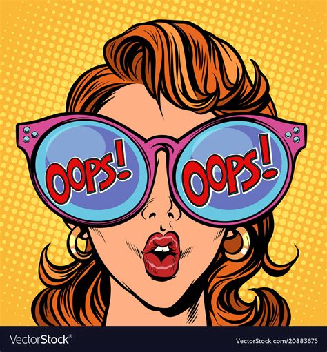 woman oops pop art royalty free vector image vectorstock