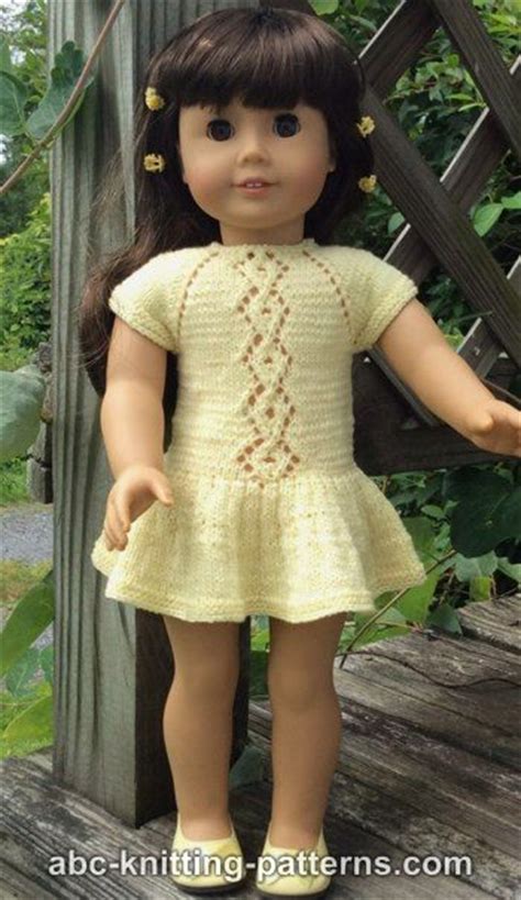 Abc Knitting Patterns American Girl Doll Lace Cable Summer Dress
