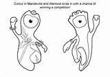 Wenlock Mandeville Olympic Mascots Olympics London Colouring Mascot P1 Competition Coloring Cool Crafts sketch template