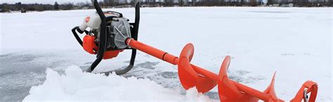 trophy strike  ice auger gas powered cc  cycle  cutting diameter  depth ice