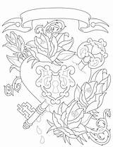 Heart Key Coloring Pages Deviantart Lineart Adult Skull Grown Ups Drawing Choose Board Colouring Tattoo sketch template