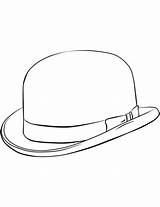 Hat Bowler Coloring Pages Drawing Fedora Printable Public Getdrawings Domain Categories sketch template