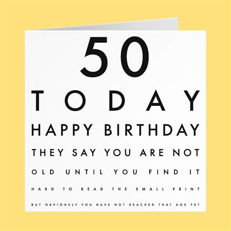 Humorous Joke 50th Birthday Card 50 Today Happy