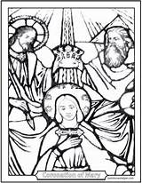 Crowning Coronation Coloring Rosary Mysteries Larger Printablecolouringpages sketch template