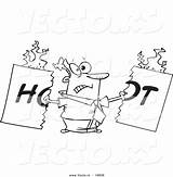 Tearing Outlined Cartoon sketch template