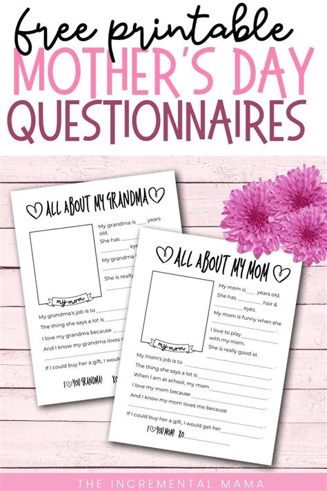 grab   printable mothers day questionnaire  kids