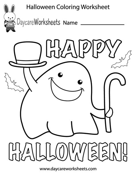 printable halloween coloring worksheet  preschool