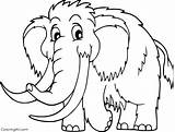 Mammoth Coloring Pages Cartoon sketch template