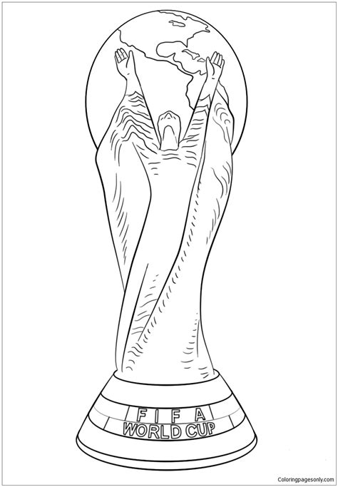 fifa world cup football trophy coloring page  printable coloring