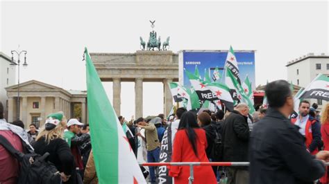 Demonstration Of Syrian Refugees Berlin Germany October 15 2017
