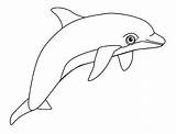 Coloring Kids Dolphins Simple Pages Animals sketch template