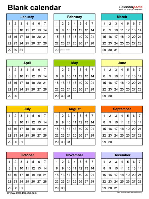 printable full year calendar