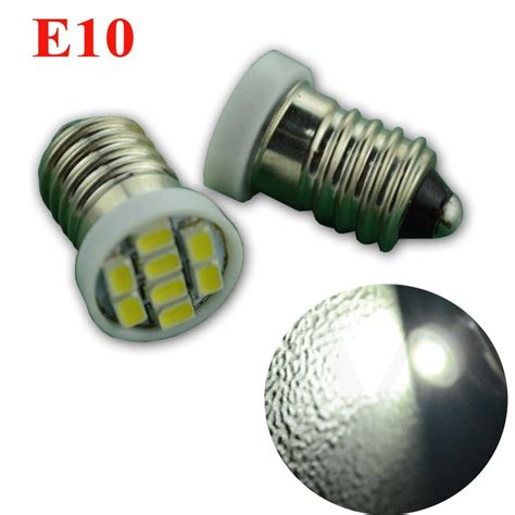 2pcs E10 1206 3528 8 Led Bulb E10 Dc 12v Instrument Bulb E10 Indicator