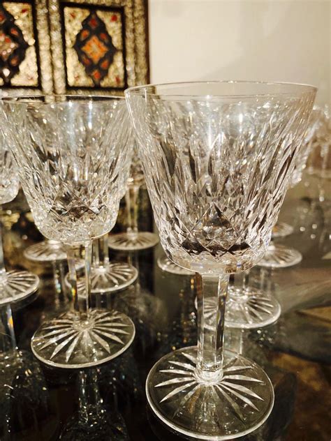 Set Of 12 Vintage Waterford Crystal Lismore Wine Glasses