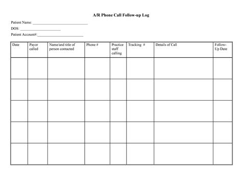 wake  call log template   document template