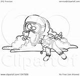 Skydiving Cartoon Outline Woman Illustration Royalty Toonaday Rf Clip Ron Leishman Clipart Regarding Notes sketch template