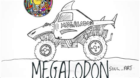 megalodon monster truck coloring page zeelzacary