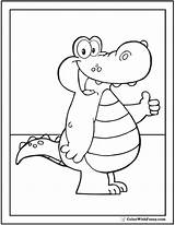Alligator Coloring Pages Cartoon Thumbs Crocodile Colorwithfuzzy sketch template