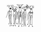 Greyhound Greyhounds Whippet sketch template