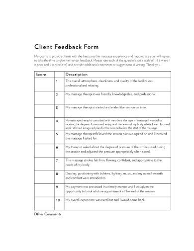 client feedback form templates   ms word