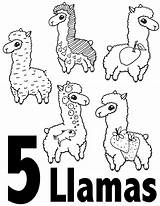 Kindergarten Llamas sketch template