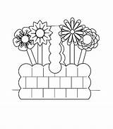 Basket Coloring Flowers Pages Drawing Tocolor Kids Color Print Utilising Button Grab Easy Also Size sketch template