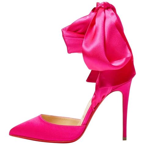 Christian Louboutin New Hot Pink Satin Bow Evening Sandals Pumps Heels