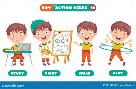 verbs cartoons illustrations vector stock images  pictures
