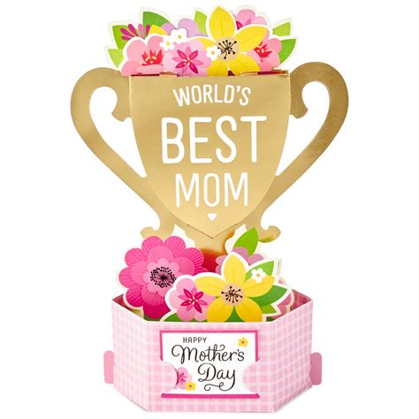 world s best mom trophy pop up mother s day card greeting cards hallmark