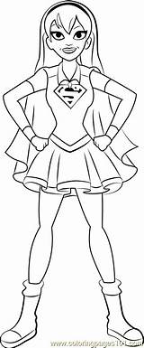 Coloring Supergirl Super Girls Dc Hero Pages Color Printable Kids Coloringpages101 Print sketch template
