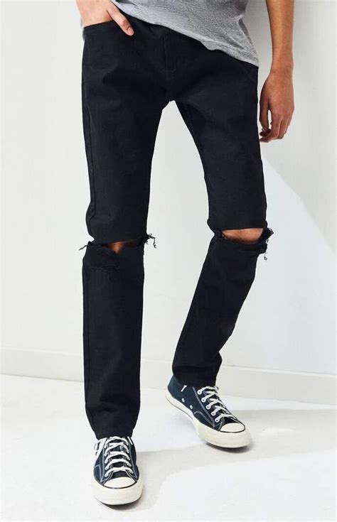 pacsun pacsun black ripped skinny jeans mens jeans levis ripped jeans