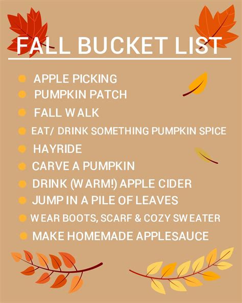 printable blank fall bucket list     printablee
