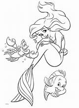 Ariel Coloring Pages Princess Mermaid Little Disney Printable Kids Baby Clipart Flounder Sheets Characters Print Colouring Color Colors Drawing Sleeve sketch template