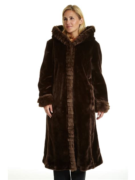 excelled womens  full length faux fur coat walmartcom walmartcom