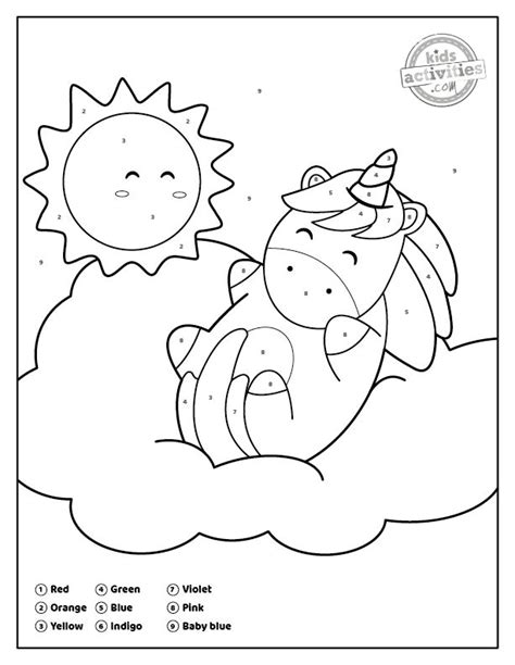 coloring page   unicorn  sun   sky