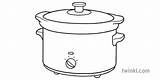 Pot Cooker Slow Eyfs Litchen Rgb Equipment Food sketch template