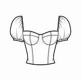Shirred Puffed Molded Shoulders sketch template