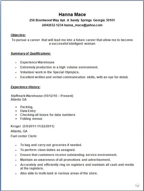 cashier resume format  students  word