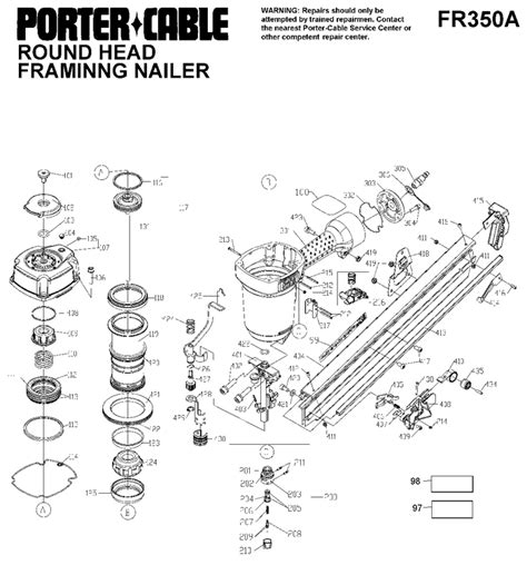 porter cable fra  head framing nailer parts porter cable framing nailer parts porter