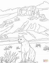 Coloring National Park Big Mountain Pages Bend Lion Printable Drawing Puma Click Kids Texas Below Lions sketch template