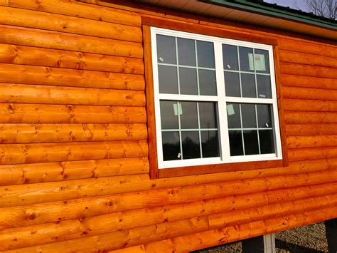 wood siding log cabin     trailer