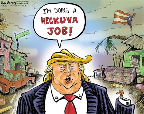 Political Cartoon U S Trump Hurricane Maria Puerto Rico Trump George W
