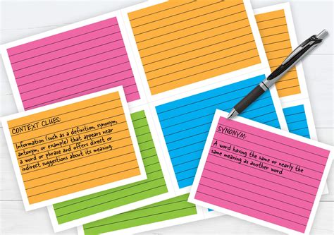 list  index cards games  memorizating reinforcing content