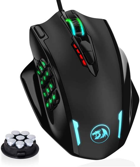 redragon  impact rgb led mmo mouse  side buttons optical wired